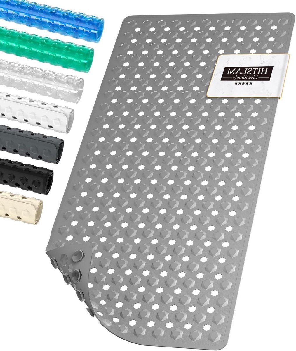 Antislip Badmat - Douche Tapijt - Veilig Douchen - Sterke Zuignappen - 89 x 40 cm - Grijs
