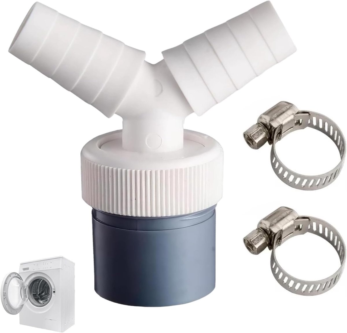 SnelShoppen - Afvoeraansluitset Wasmachine, 3 Stuks Afvoer Y-Adapter, Dubbele Aansluiting voor Vaatwasser, Droger, Wasmachine van Duurzaam Kunststof