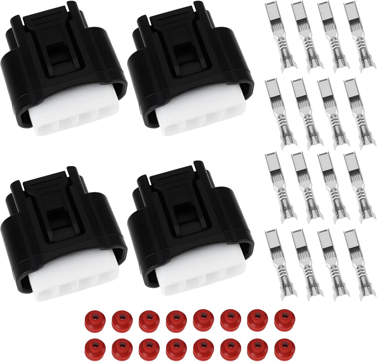 SnelShoppen - 4-delige 4-pins Ontstekingsspoel Stekker Connector 90980-11885 Geschikt voor Toyota Camry Coro - Hittebestendig en Corrosiebestendig Kun