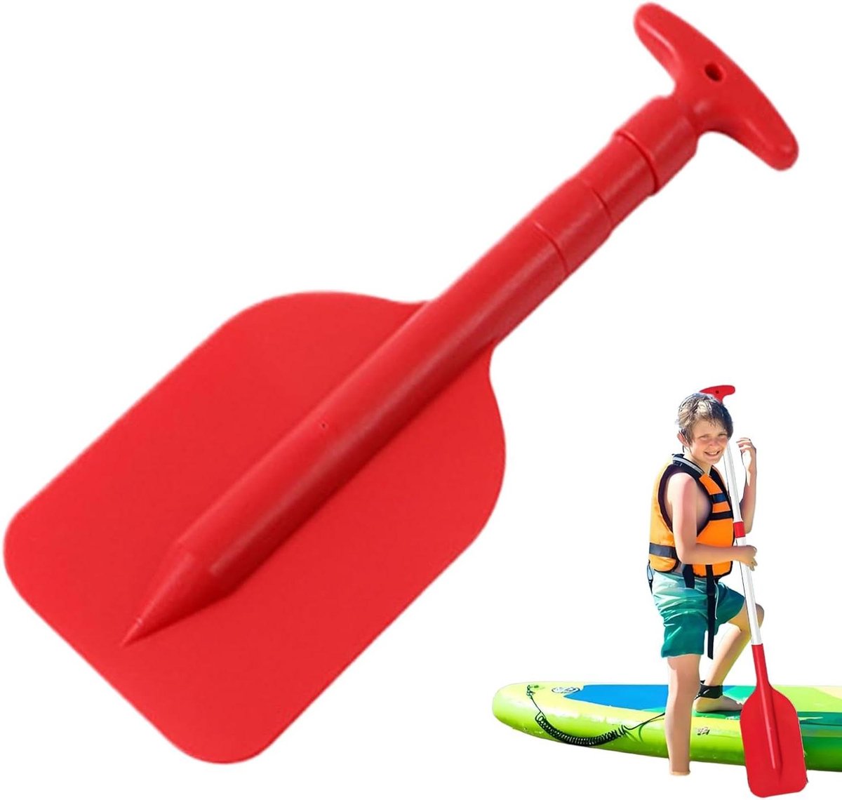 Telescopische Peddel - Kajakpeddel Roeipeddel - Watersporten Beoefenen - Antislip T-handgreep - Verstelbaar - Rood