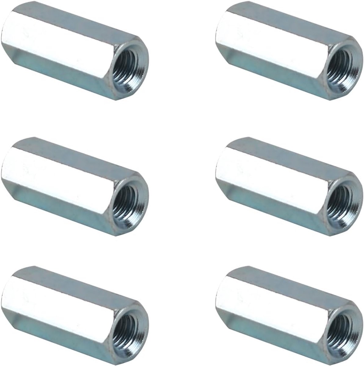 SnelShoppen - 5 stuks M8x30mm Lange Stang Hex Koppelmoeren Dubbelzijdig Hex IJzeren Pilaren Verzinkt voor Veilige en Eenvoudige Installatie