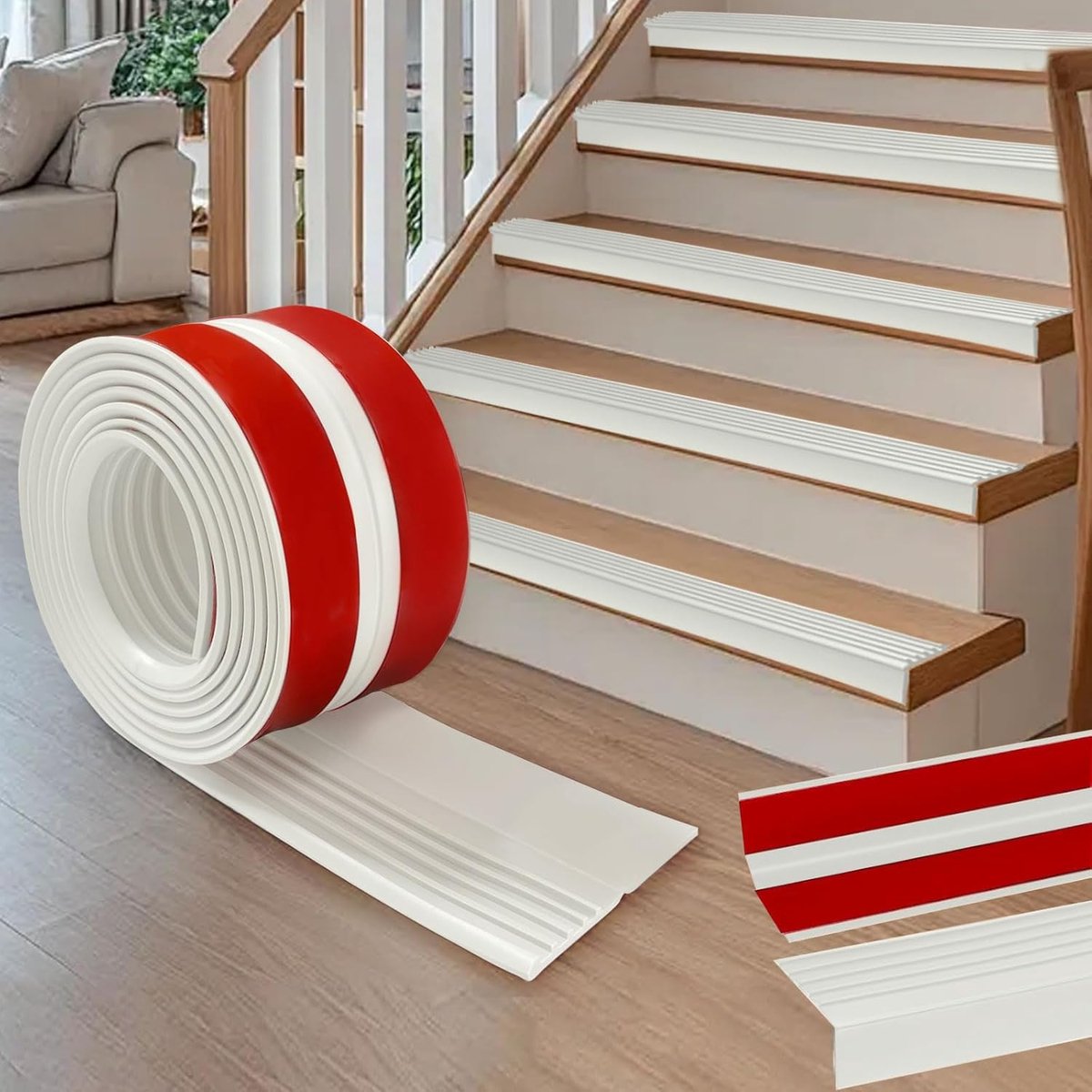 Stair Edge Profile, Self-Adhesive, 3M PVC, Stair Edge, Non-Slip, Waterproof, L-Shape, Stair Edge Profile for Outdoor - ShopVlot