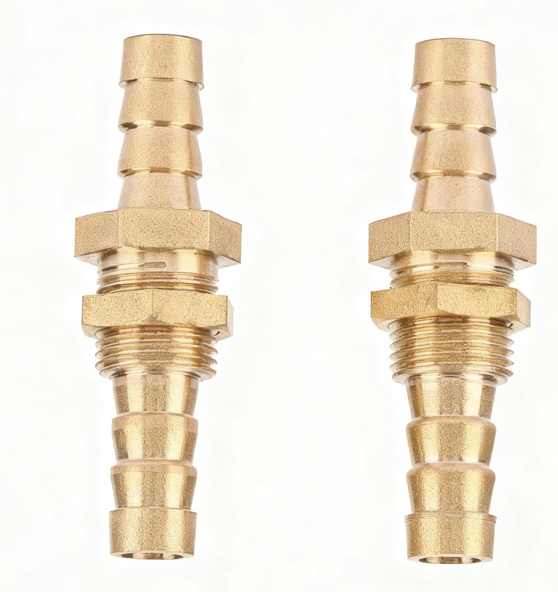 SnelShoppen - Koper Slangconnector 2 Stuks Messing Bulkhead Buiskoppeling Adapter voor Slangverbinding (6mm)