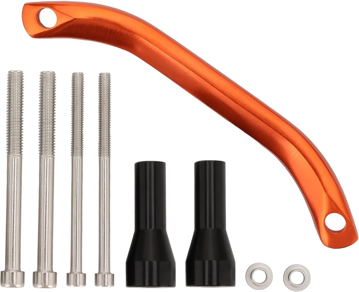 SnelShoppen - Vervangingsonderdeel Achterzit Grijpbalk voor 2016-2018 SX SXF XC XCF 125-450 & 2017-2019 XCW EXC EXCF 125-500 - Oranje - CNC Aluminium