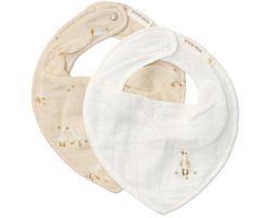 2-pack bandana slab - Wit - Newborn Naturals - Little Goose