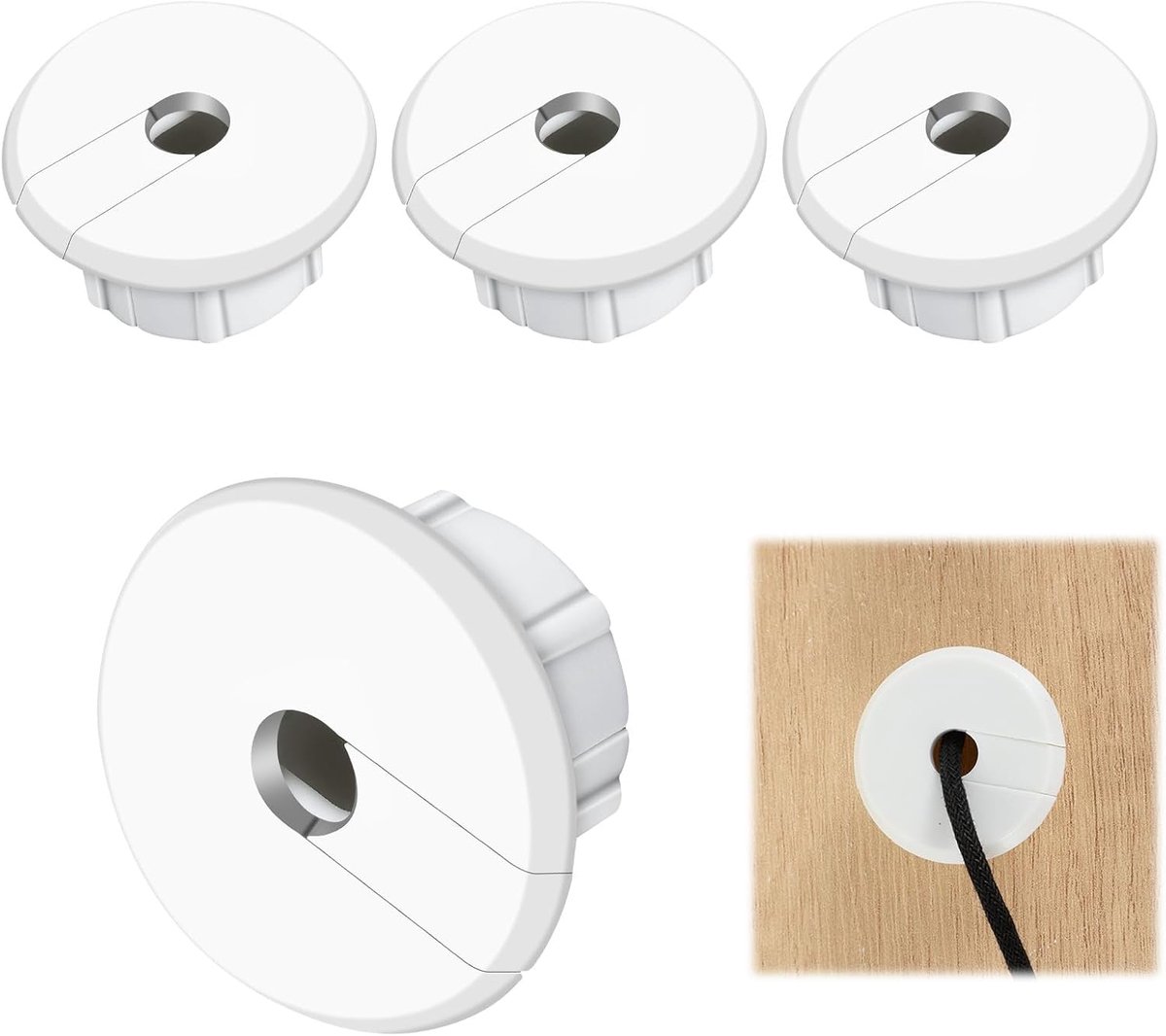 Kabeldoorvoer voor Bureau - 35 mm - Wit - Voor een opgeruimd bureau - ShopVlot
