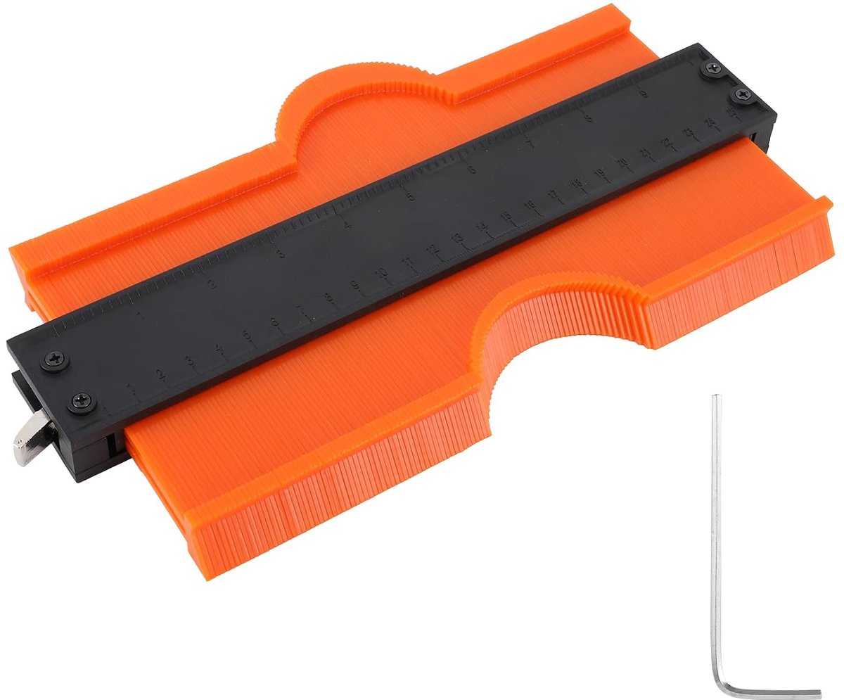 SnelShoppen - Multifunctionele Profielschuifmaat met Vergrendeling voor Houten Vloeren - Nauwkeurige Contourreplicatie, Aluminiumlegering, Handig Gere