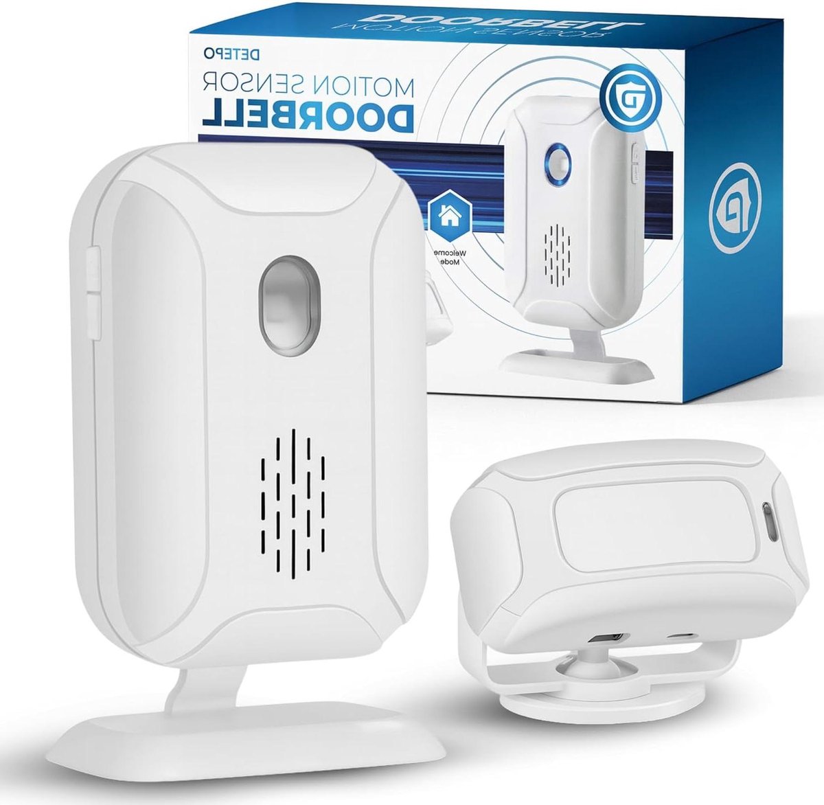 Bel met Sensor - Ingangsdetector - Winkel Beveiliging - 36 Melodieën Selecteerbaar - 6 x 2.5 x 12 cm - Wit
