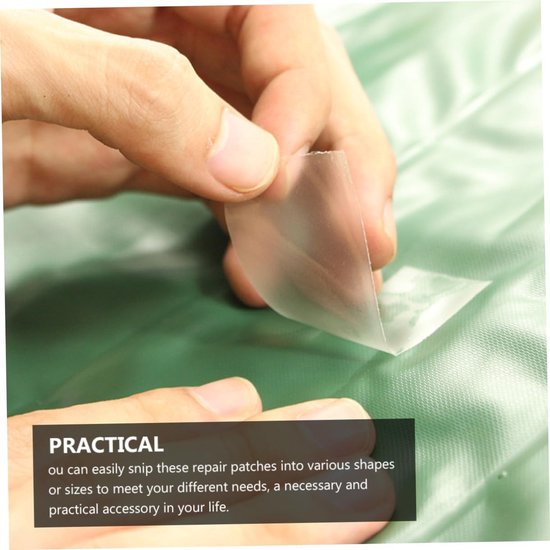 Reparatielabels - Plakstrips Banden - Watersport Reparatie - Zelfklevend Waterdicht - 7 x 7 cm - Transparant — afbeelding 5
