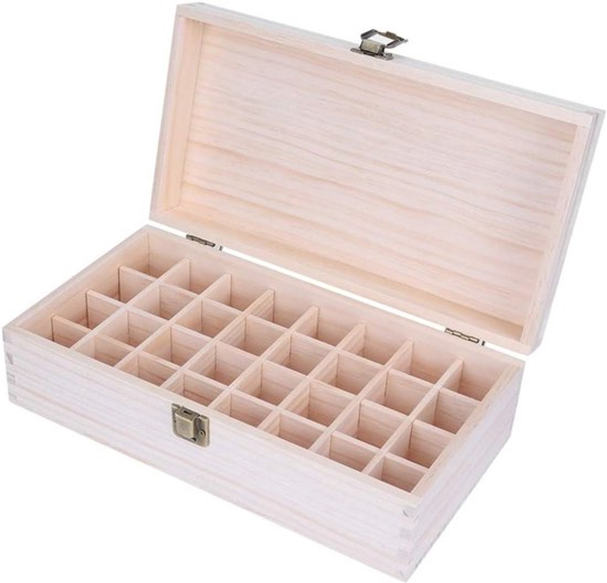 Houten Opbergdoos voor Essentiële Olie, Geschikt voor 32 Flessen, Ideaal voor Aromatherapie en Reizen, Perfect voor Thuisgebruik en Tentoonstelling