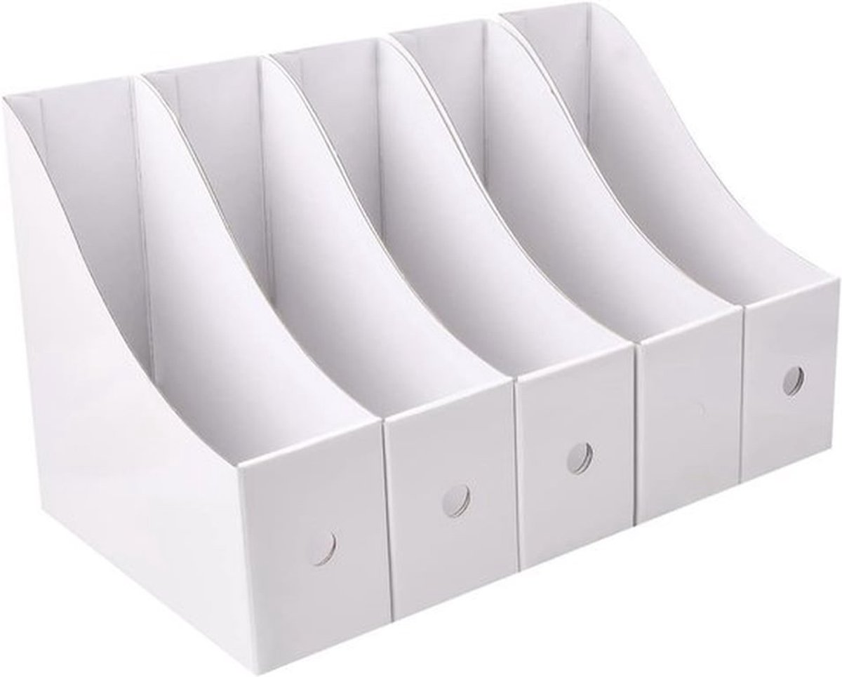 Vijfdelige Opbergdoos voor Tijdschriften, Waterdichte Documenthouder, Vouwbare Organizer voor Kantoorbenodigdheden en Desk Storage