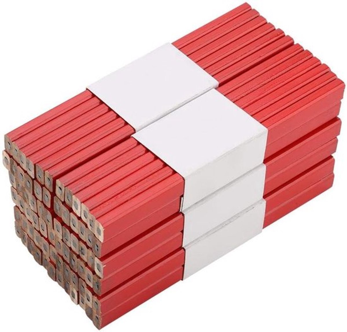 Octagonale Houten Timmermanspotloden, 72 Stuks, Zwart Hard Lood voor Bouw, Metselwerk en Houtbewerking - 175mm