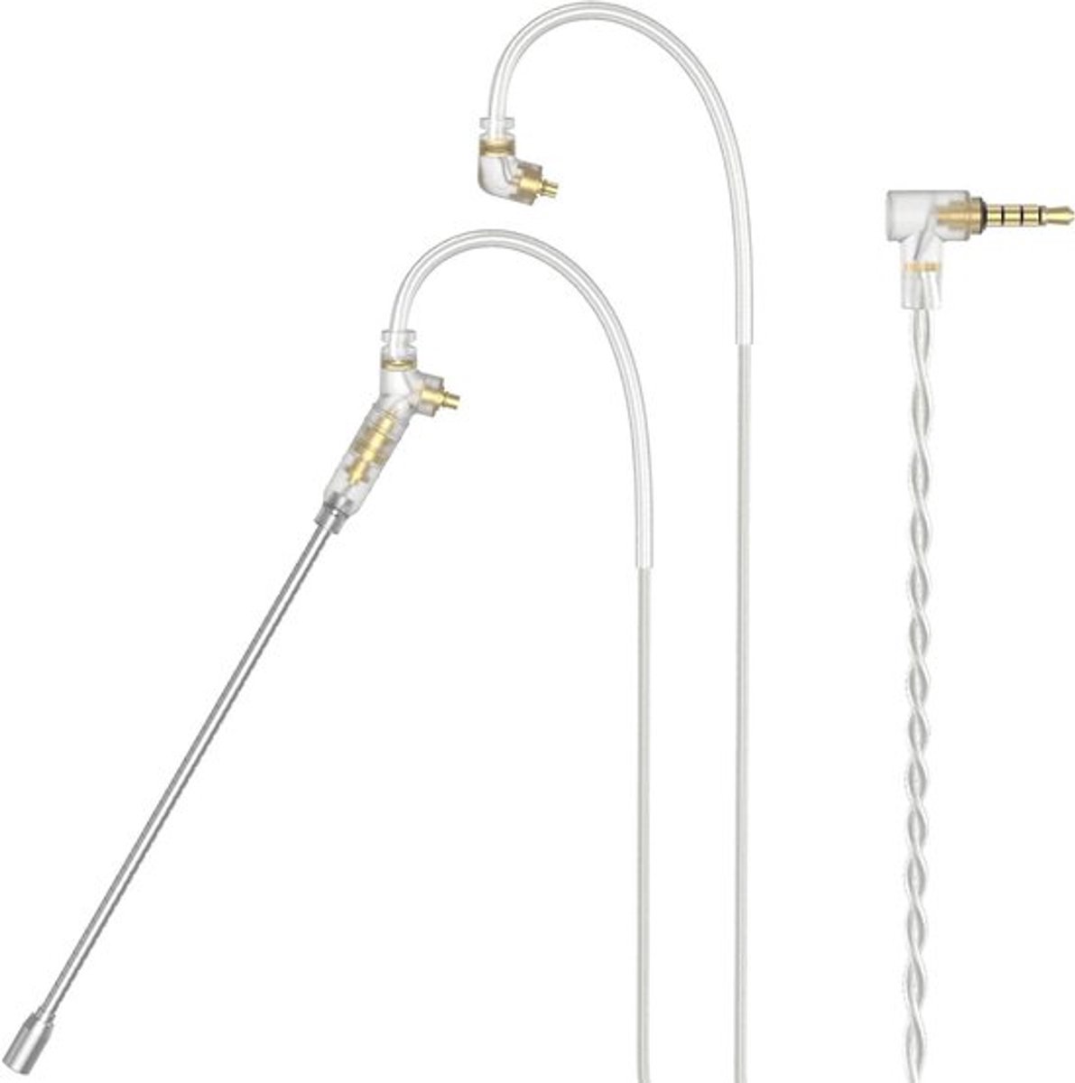 3.5mm MMCX Kabel met Boom Microfoon, Vervangende MMCX Snoer voor SE215, SE315, SE425, SE535 en Meer, 1,2 Meter Lange Audiokabel