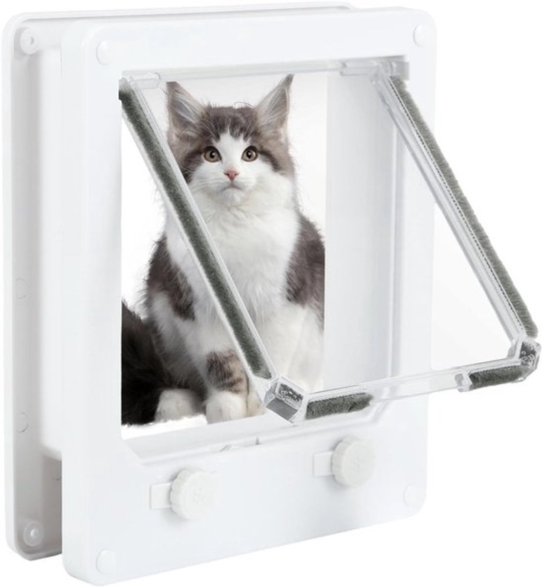 Vergrendelbare Kattendeur voor Binnen- en Buitendeuren, Weerbestendige en Eenvoudig Schoon te Maken Deur met Dubbele Draaischakelaar voor Gemak en Veiligheid