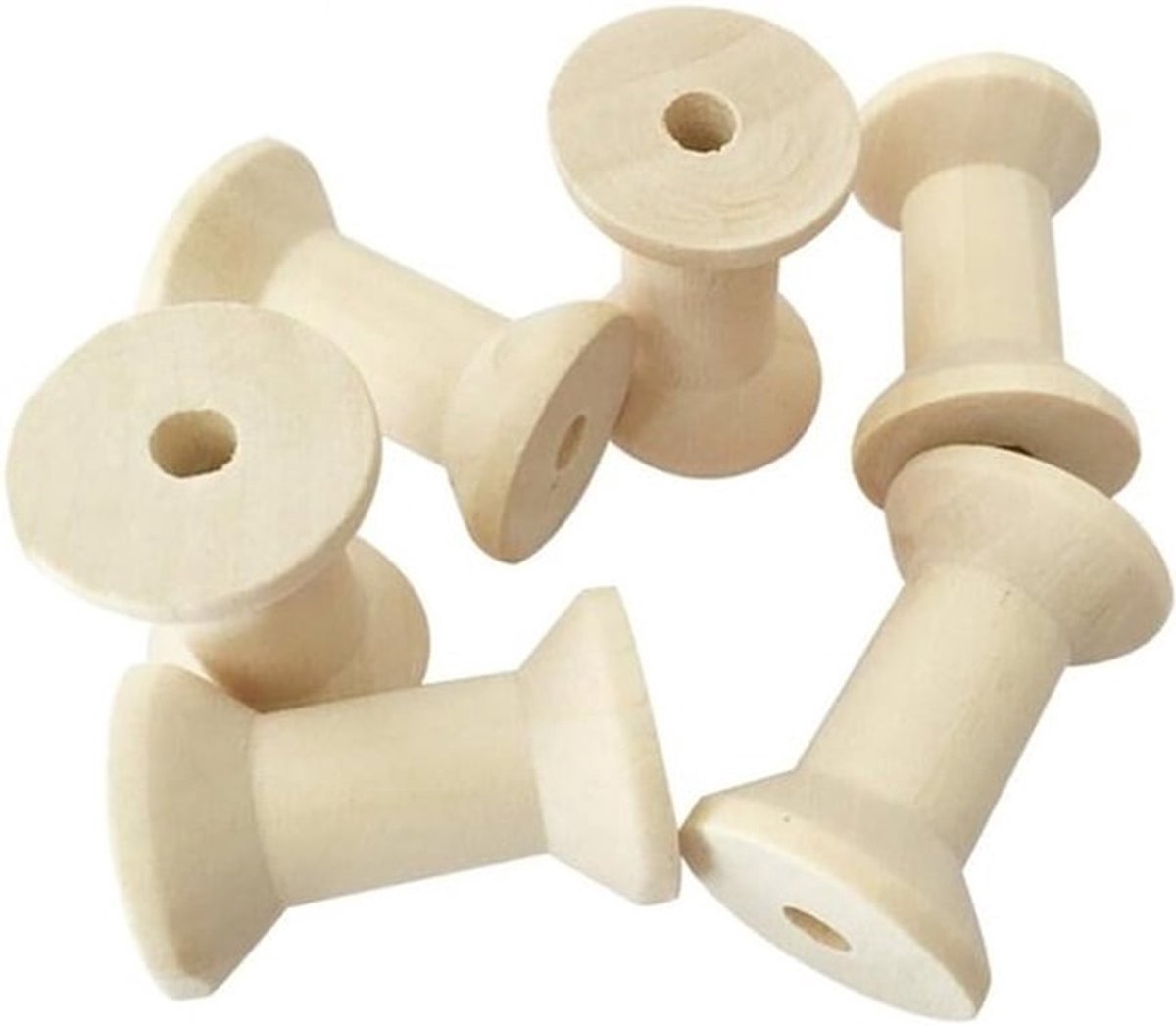 50 Stuks 5cm Vintage Natuurlijke Houten Lege Spoelen voor DIY Naaien, Handwerk en Draadprojecten
