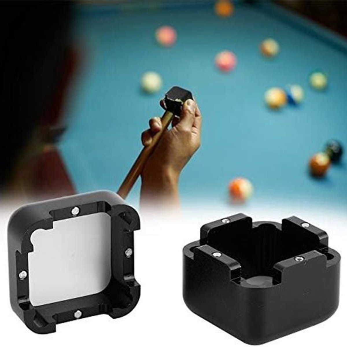 Draagbare en duurzame snooker chalkhouder in 3 kleuren, gesloten case voor biljartkrijt en cue tips