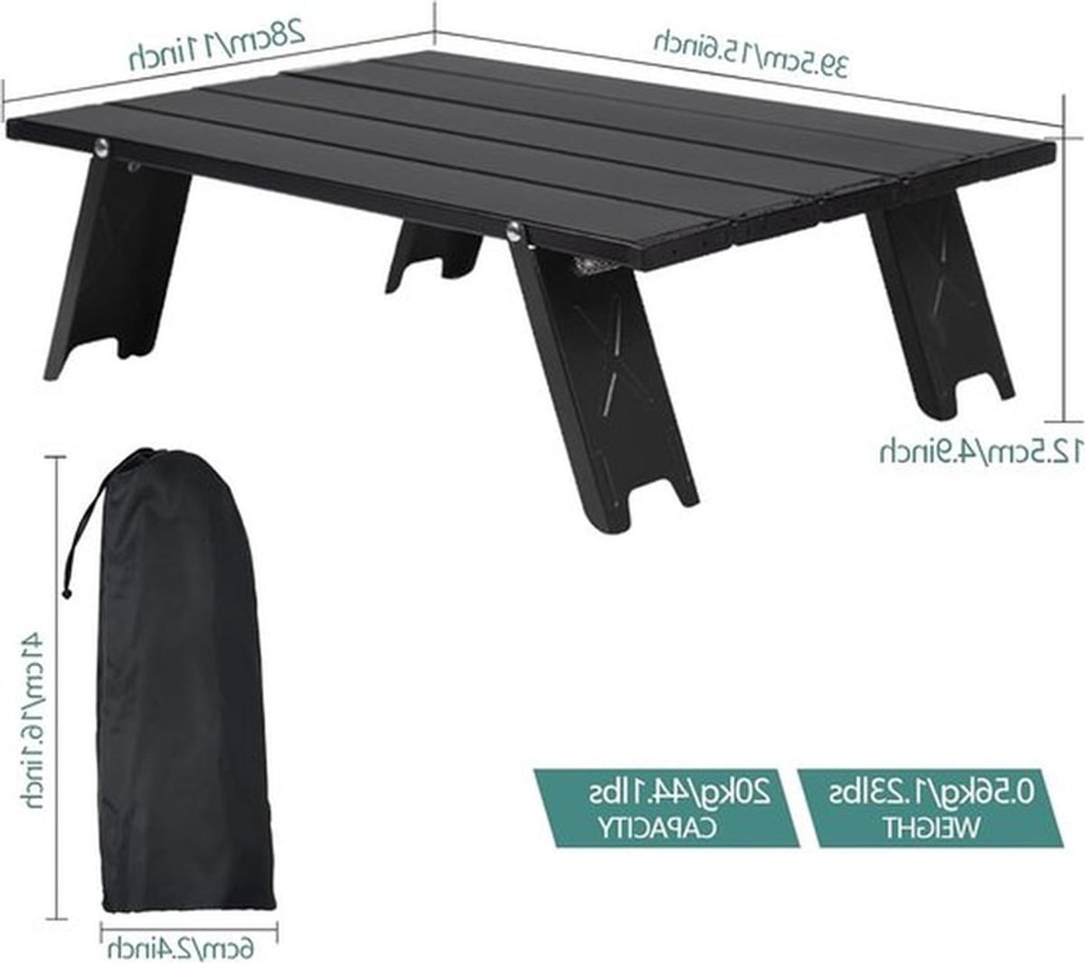 Vouwbare Mini Campingtafel van Aluminium - Lichtgewicht en Compact voor Picknick, BBQ en Reizen