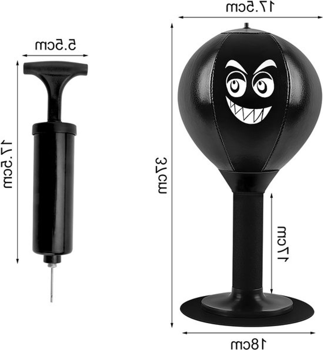 Mini Zuignap Bokszak voor Stressverlichting op Bureau - Perfect voor Collega's en Vrienden, Ideaal voor Thuis of Kantoor, Verbeter Focus en Ontspan