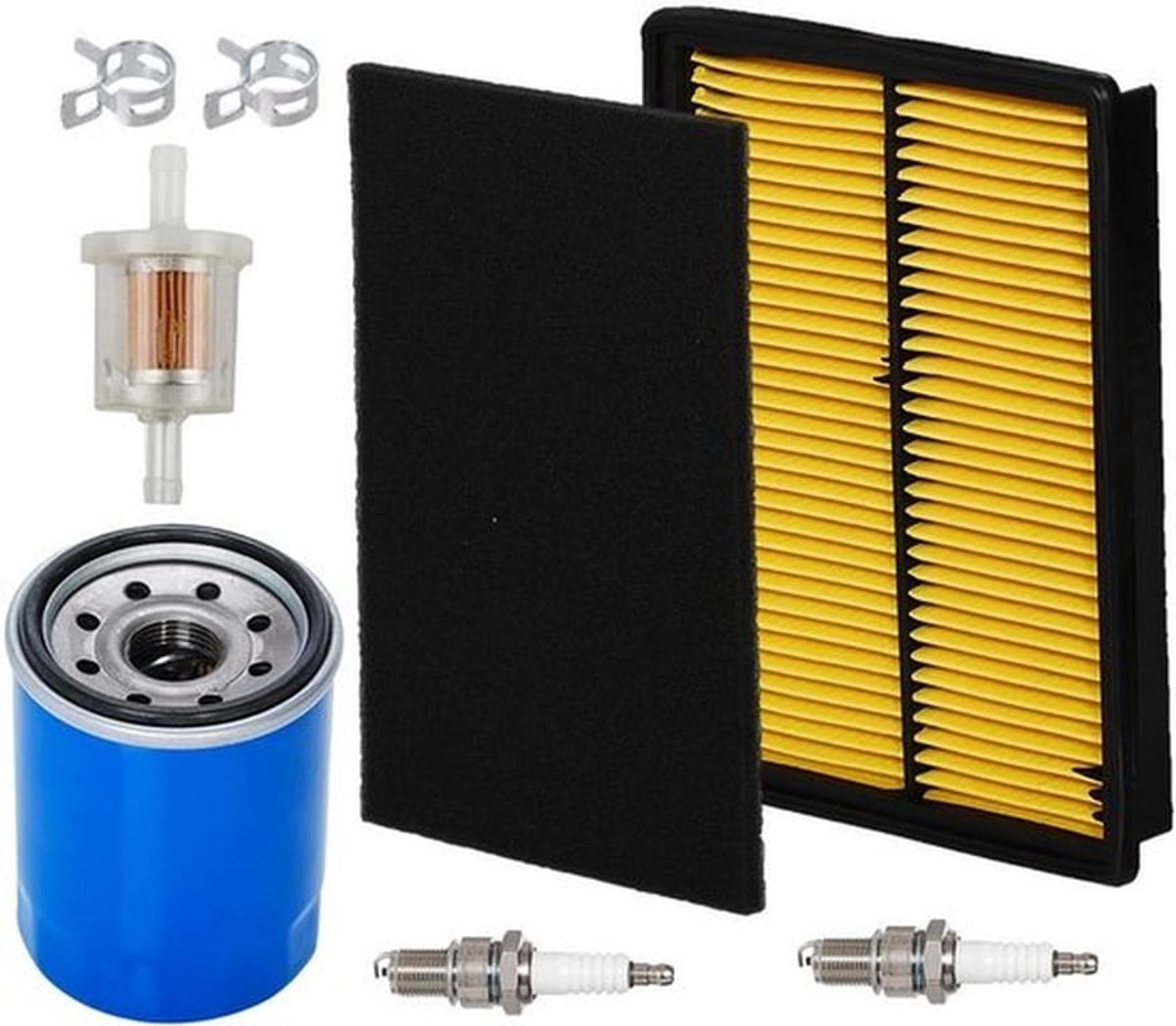 Complete onderhoudsset met luchtfilter, oliefilter, brandstoffilter en bougie voor Honda GX610, GX620, GX670 en GXV620 - Vervangt 17210-ZJ1-841 en 17210-ZJ1-842