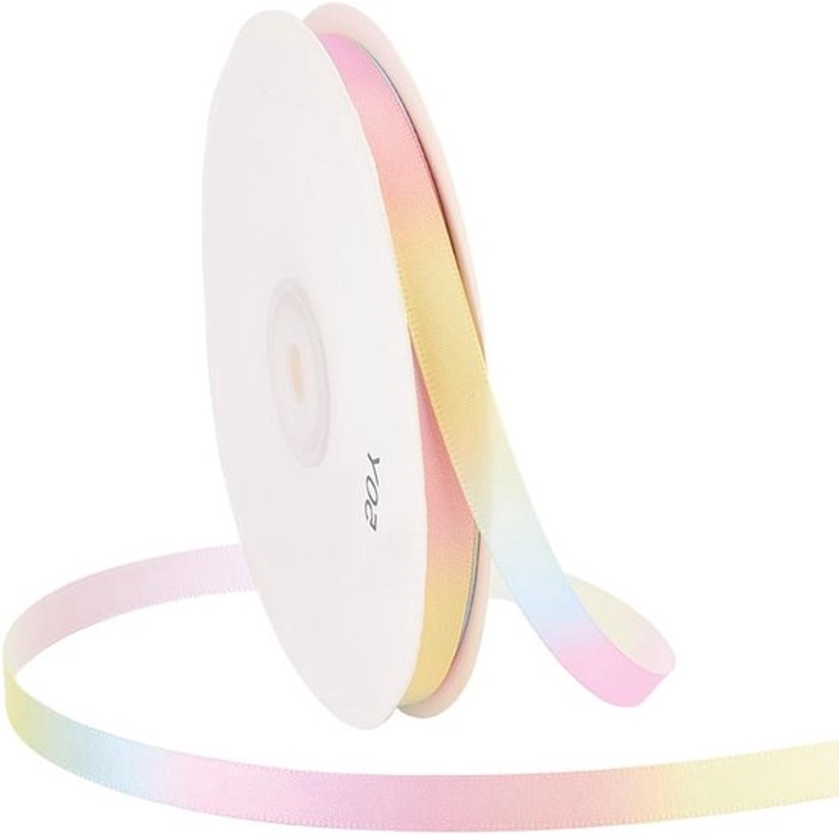 50 Yards Regenboog Satijnlinten in lichte gradientkleuren voor DIY kleding, trouwen en cadeauverpakking