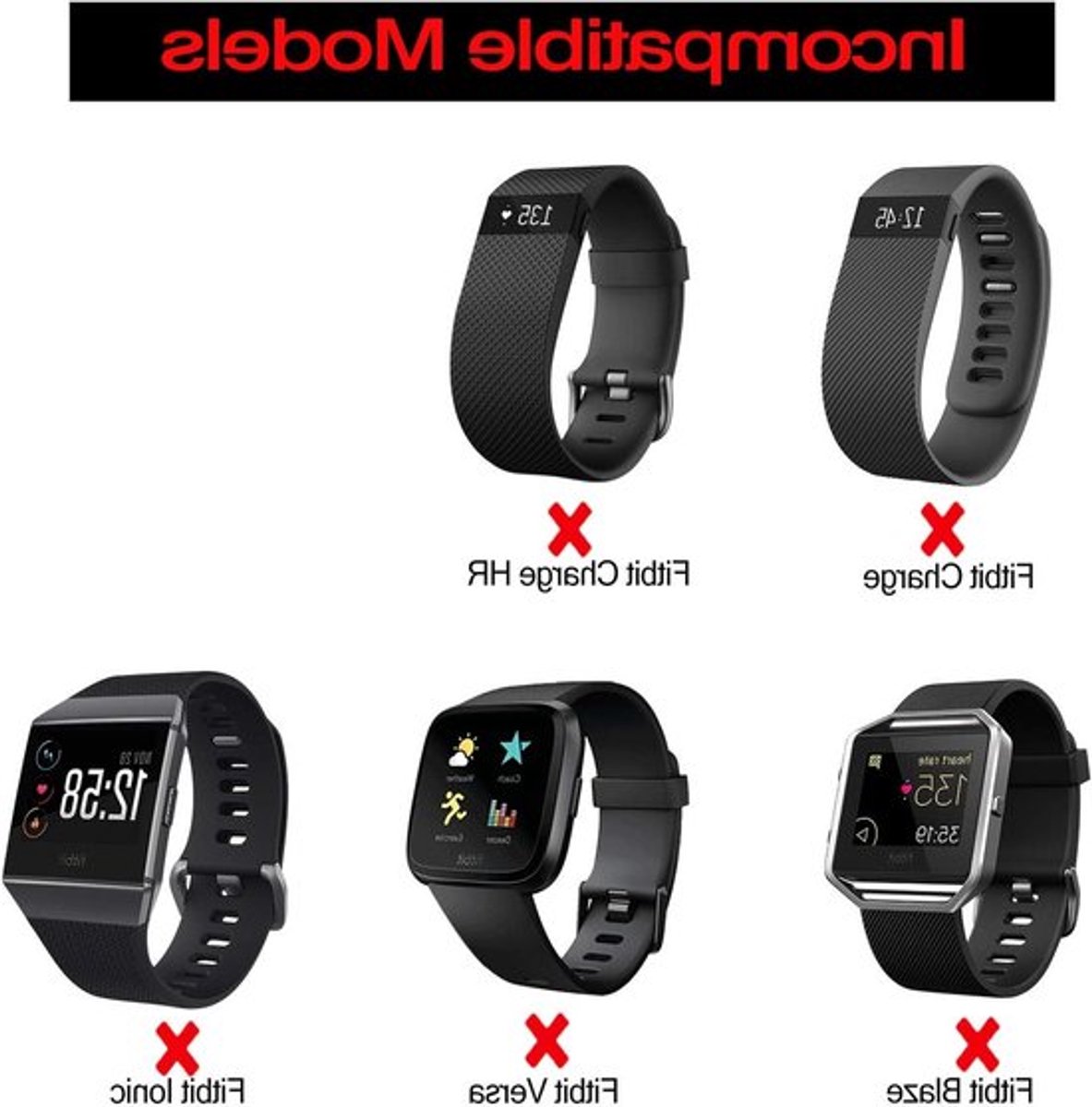 Zweetbestendige Enkelband voor Fitbit Inspire, Charge en Vivosmart - 2-Pack Verstelbare Fitness Tracker Band met Mesh Pouch - Zwart thumbnail 3
