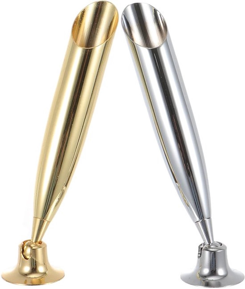 2 Stuks Metalen Pennenhouder voor Bureau, Kalligrafie Pennenhouder, Desk Pen Funnel Basis, Ideaal voor Thuis en Kantoorgebruik