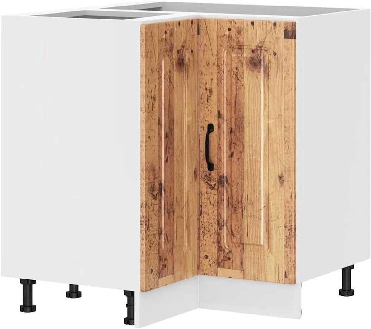 Keukenkast - Hoekkast Keuken - Keuken Organiseren - Verstelbare Poten - 75.5 x 75.5 x 81.5 cm - Oud Hout
