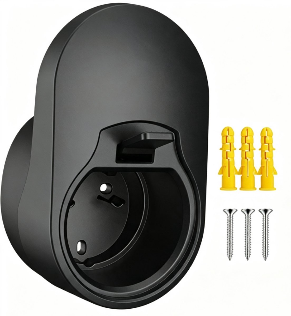 Lader Houder - wandmontage kabelhouder - kabel organizer voor elektrische auto's - beugel voor het opladen van elektrische voertuigen - wandladerbeugel voor elektrische voertuigen - compatibel met EU-conforme laadcontactdozen
