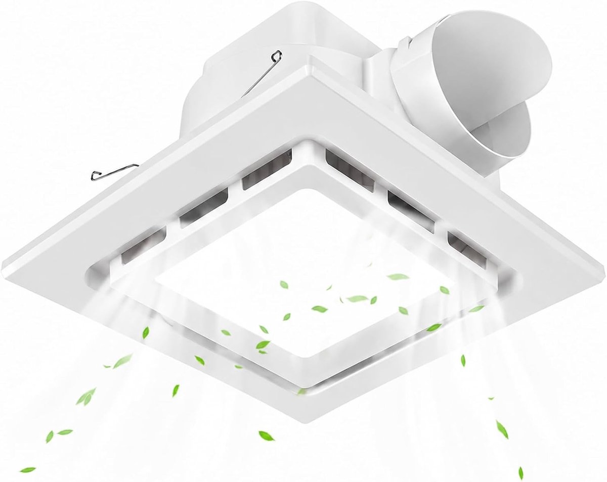 Stille badkamerventilator van 130 CFM en 35 W voor optimale luchtcirculatie en vochtregulatie