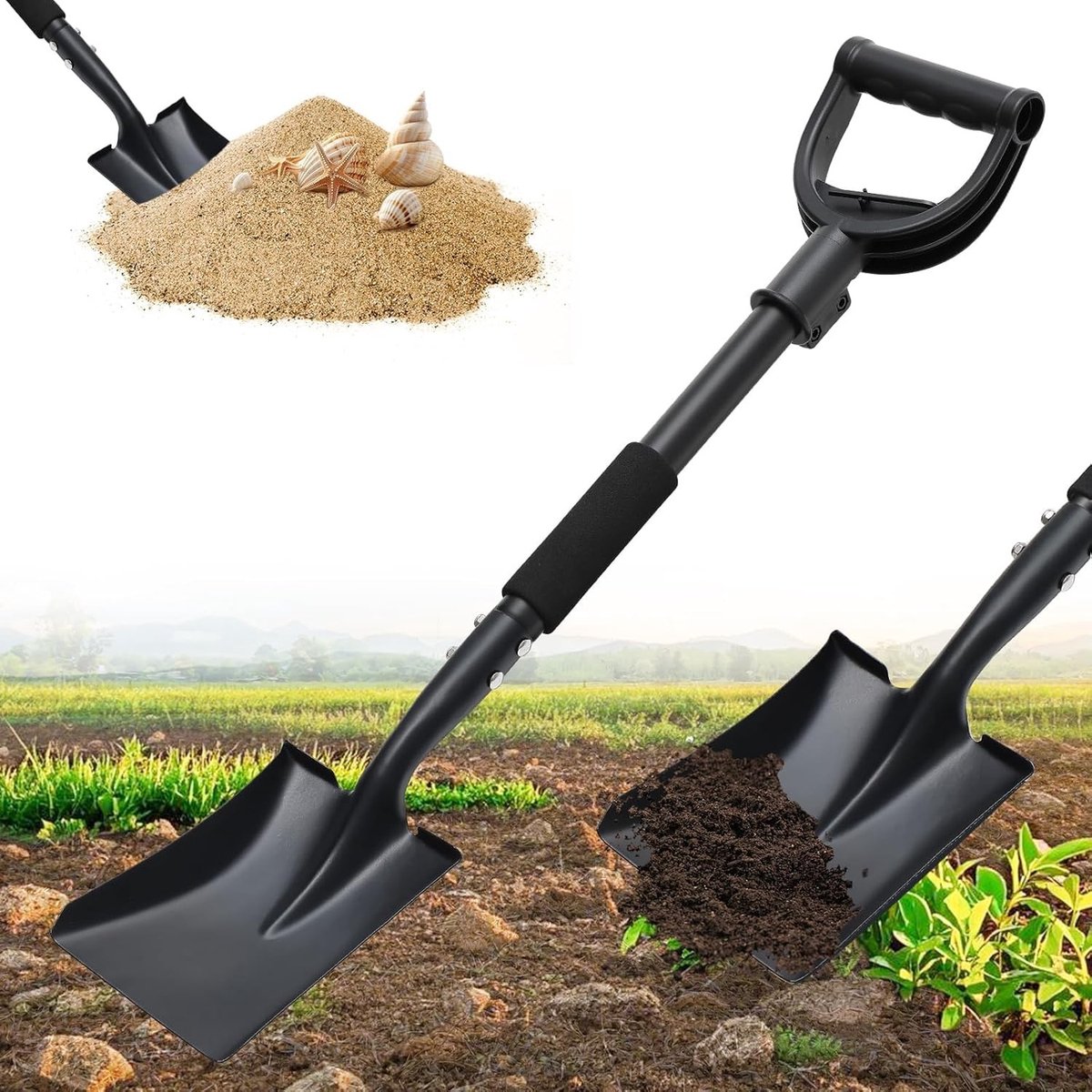 Robuuste Tuinschep met Handvat van 77 cm, Ideaal voor Graven, Tuinieren en Strandactiviteiten