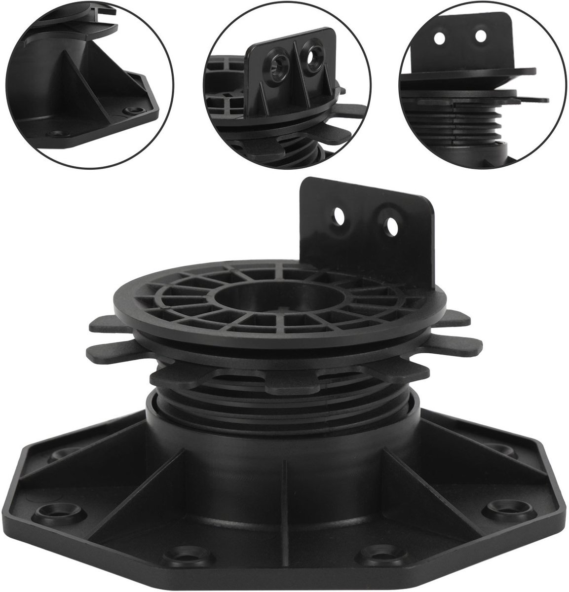 Verstelbare terrasdragers 40-70 mm - 20 stuks - Flexibele kop met hellingscorrectie 0-5% - Voor houten vlonders, WPC en terrastegels - Vlonderdrager in hoogte verstelbaar