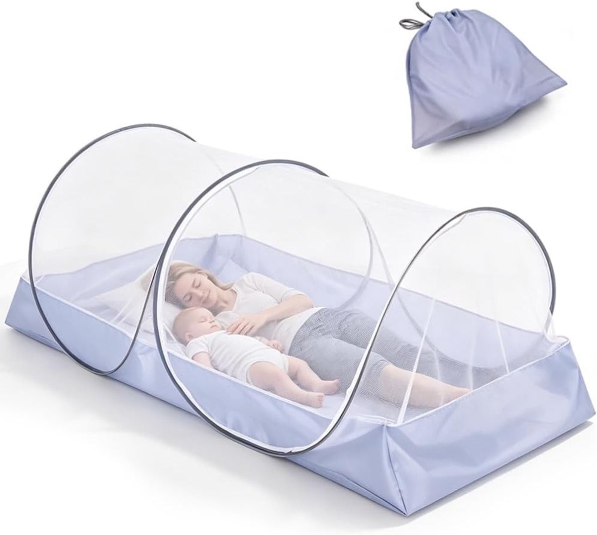 Vouwbaar Muggennet 200 x 100 cm voor Tweepersoonsbed - Ultralicht Insectenbescherming voor Kamperen en Thuisgebruik