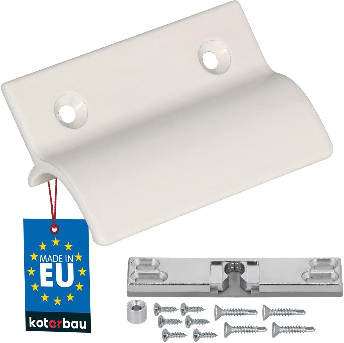 KOTARBAU® Balkondeurgreep - Terrasdeurgreep - met Balkondeur Snapper - Crème - Deurgreep Balkon - Terrasdeurgreep met Afstandhouder - Aluminium