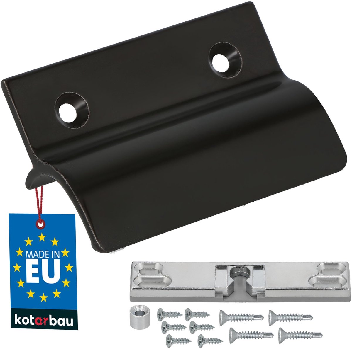 KOTARBAU® Balkondeurgreep - Terrasdeurgreep - met Balkondeur Snapper - Bruin - Deurgreep Balkon - Terrasdeurgreep met Afstandhouder - Aluminium