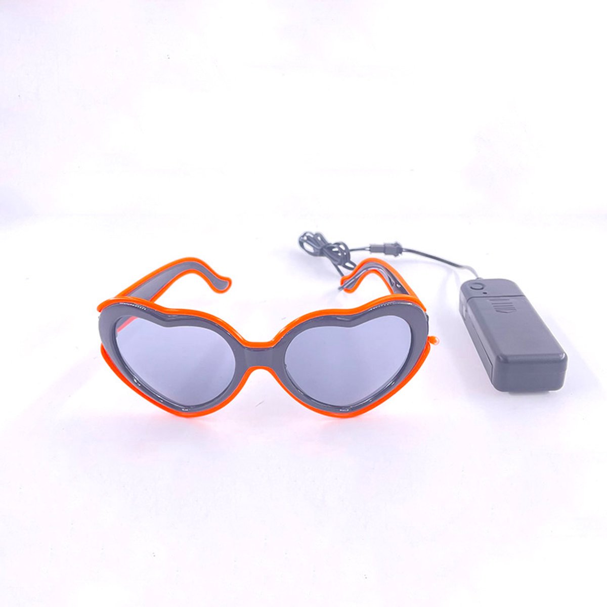 Doppler GlowHeart LED Bril - Neon EL Wire - Werkt op 2 AA Batterijen - Festival, Rave & Carnaval - Rood