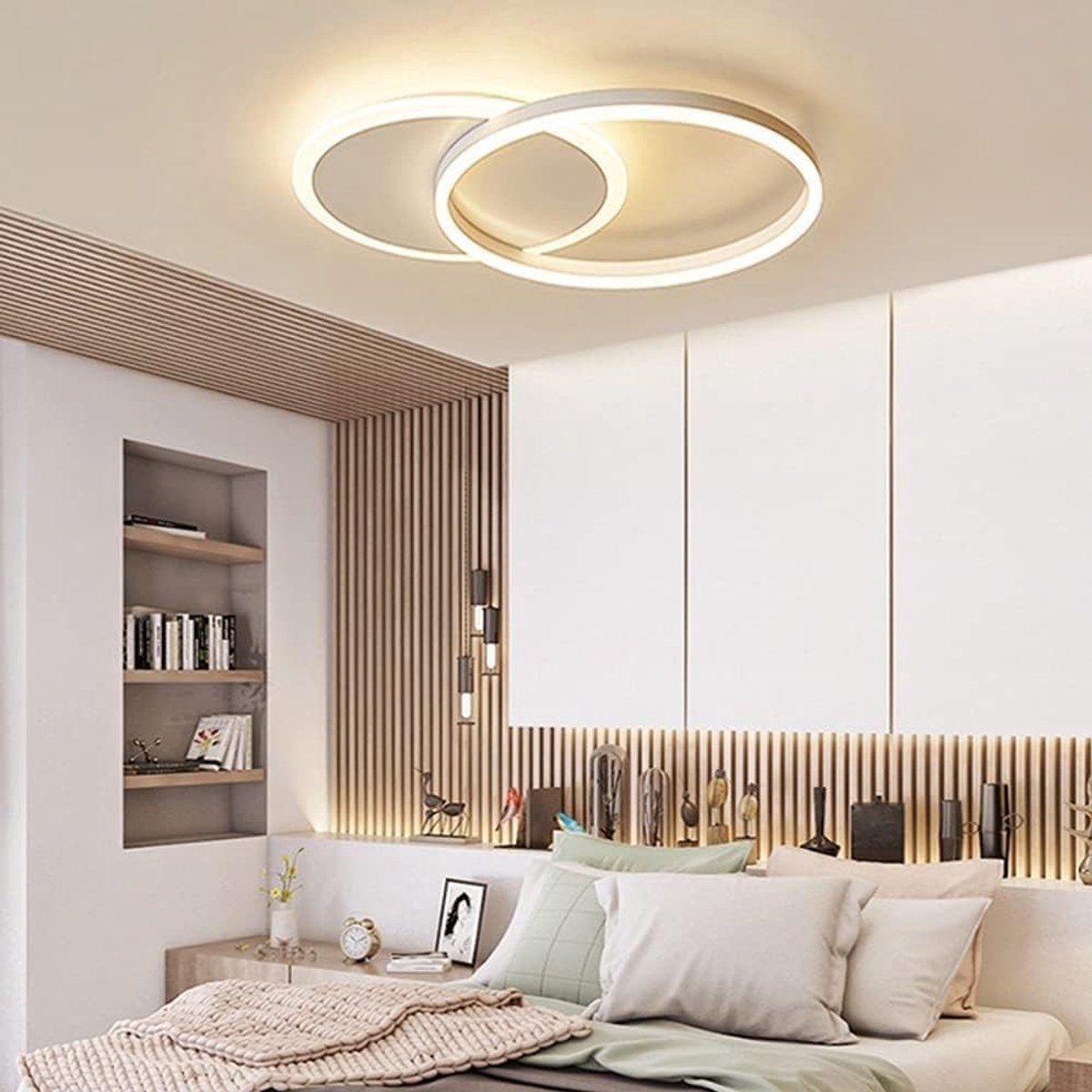 LED-plafondlamp - Wit - 55 x 40 x 6 cm - Dimbaar met Afstandsbediening - Voor Woonkamer, Slaapkamer, Keuken