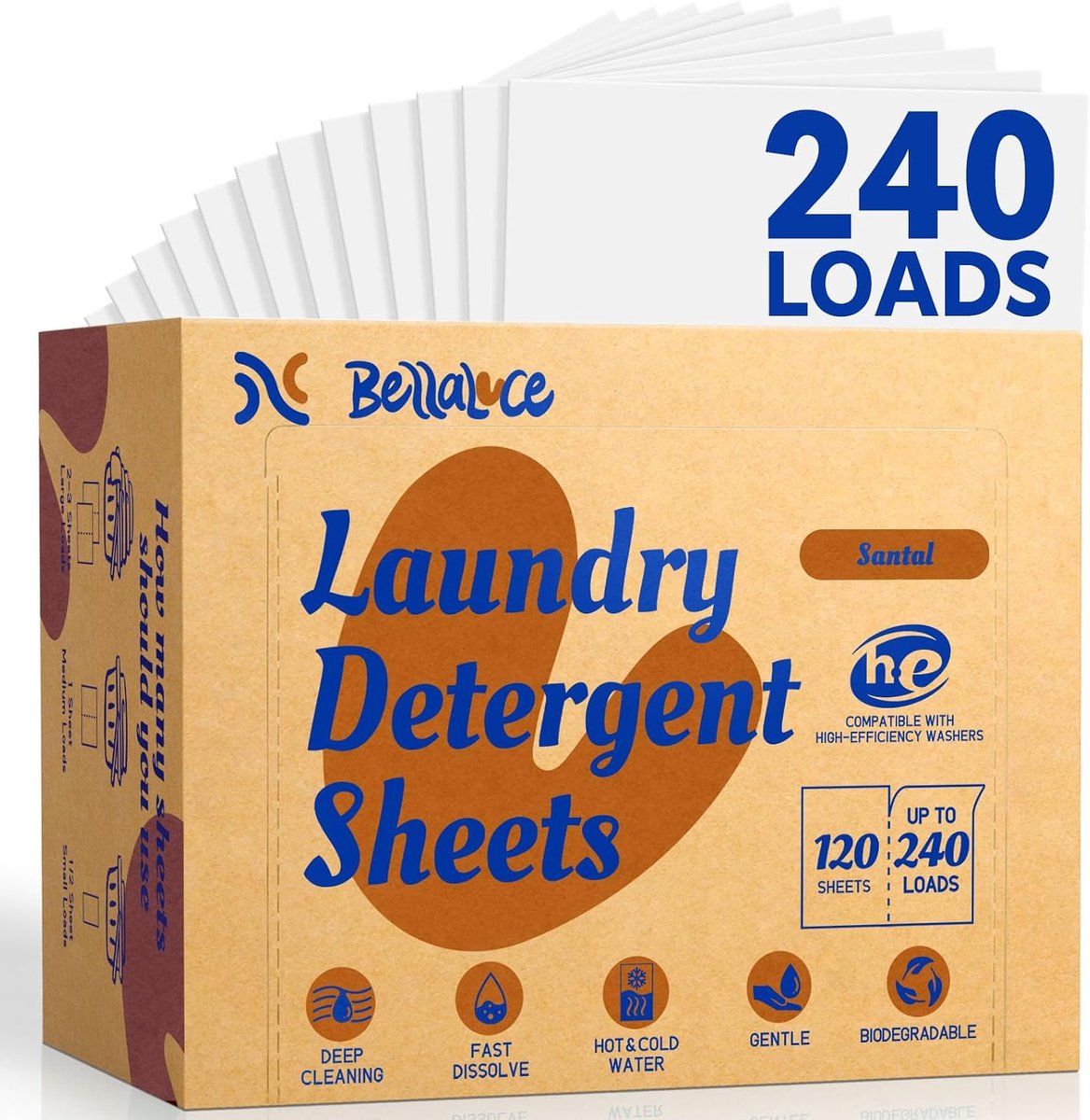 SnelShoppen - BellaLuce Wasstrips - 240 Wasbeurten voor Jongens - Ideaal voor Studentenkamer, College, Thuis, Hotel, Appartement, Camping, Cruise, Roa