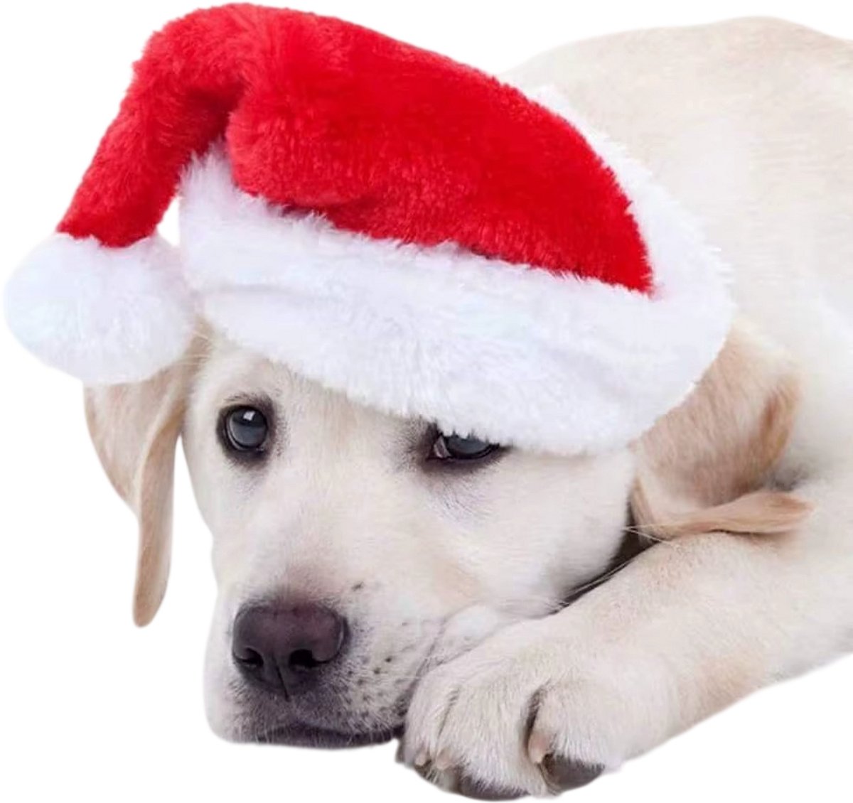 Honden Oorwarmers met Fleece – Geluiddempende Verstelbare Kalmerende Capuchon, Warme Oorbescherming voor Honden bij Vuurwerk, Onweer, Reizen en Winter - Rood