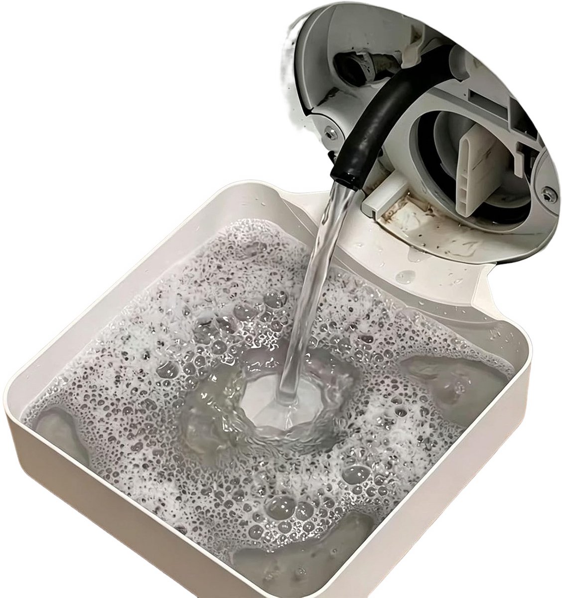 Lekbak Wasmachine - Afvoerbak voor wasmachine - Afvalwaterbak van de wasmachine - Afvalwateropvangbak - 16.5 × 17.5cm - Geschikt voor wasmachines - Universeel - Wit