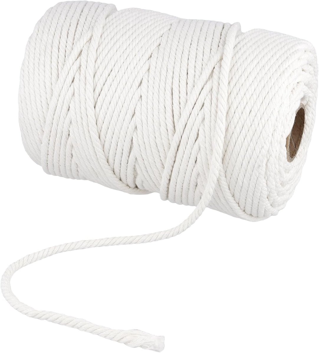 Cotton Macrame Yarn 6 mm x 150 m Cotton Cord White Cotton Rope Cotton Cord Macrame Cord for Crafts DIY - ShopVlot