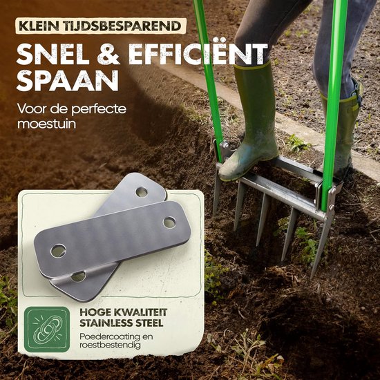 Grafvork Bodemwoeler - Tuinvork Brede - Tuin Omwoelen - Rugvriendelijk Hefboomsysteem - 50 cm Breed - Metaal — afbeelding 2