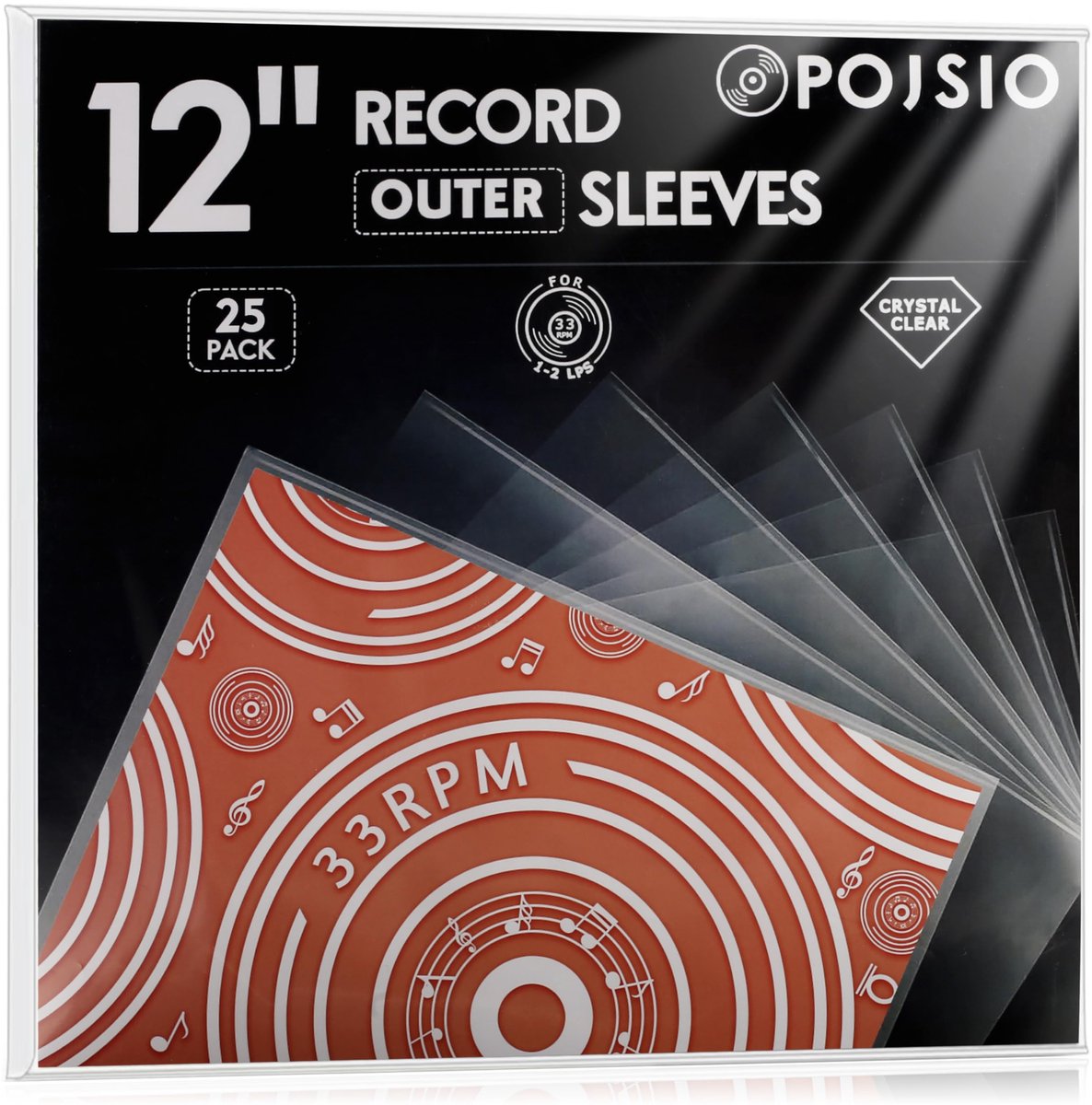 SnelShoppen - 25 Stuks 12 Inch Vinyl Hoezen - Buitenste LP Hoezen, Crystal Bescherming Voor Enkele & Dubbele Gatefold LP, 33 Toeren Platenhoezen