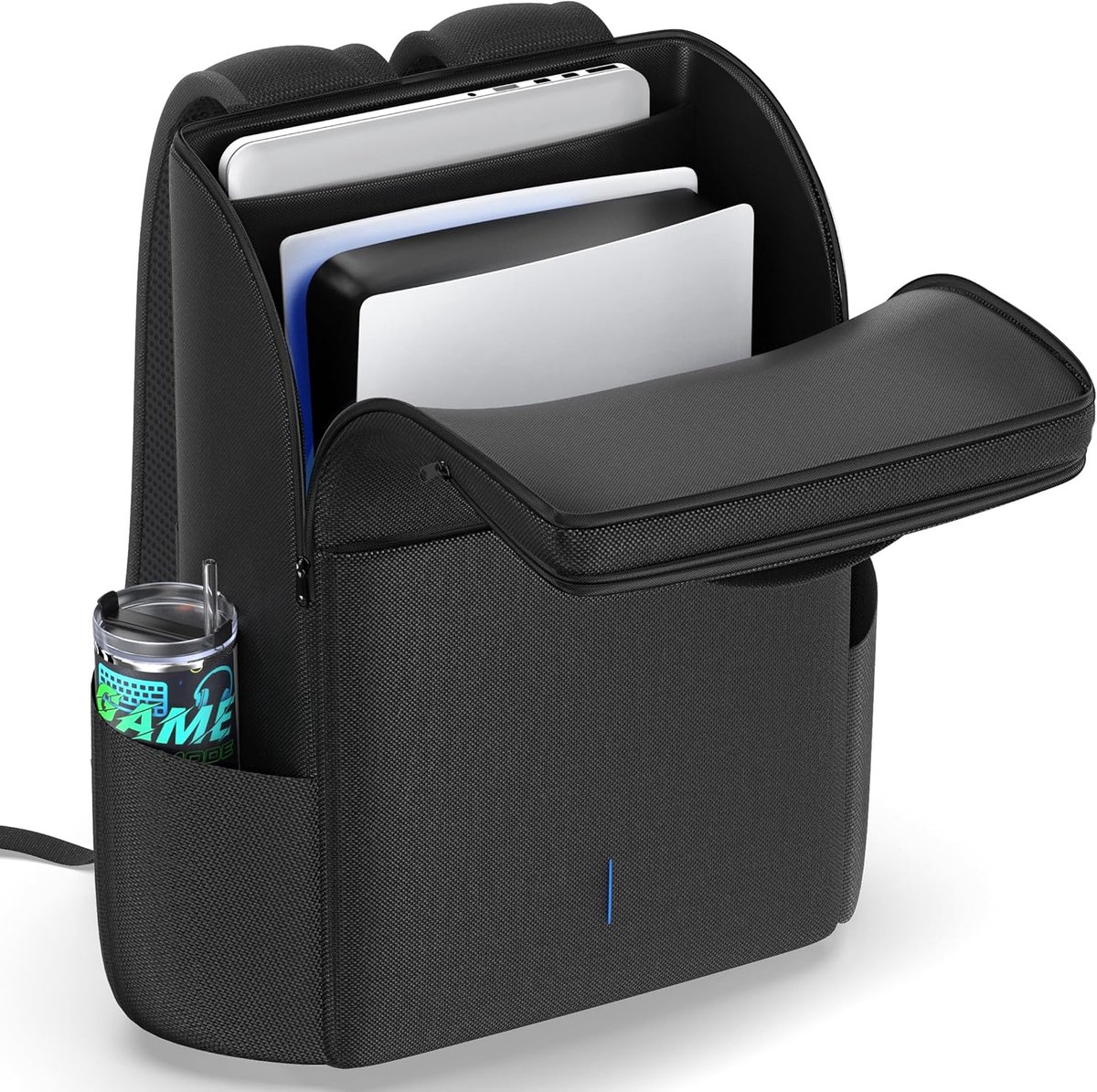 SnelShoppen - Rysker Rugzak voor PS5 / Slim / Pro Console, Volledige Bescherming PS5 Tas, Grote Capaciteit PS5 Reisrugzak voor Dual Controller, PS Por