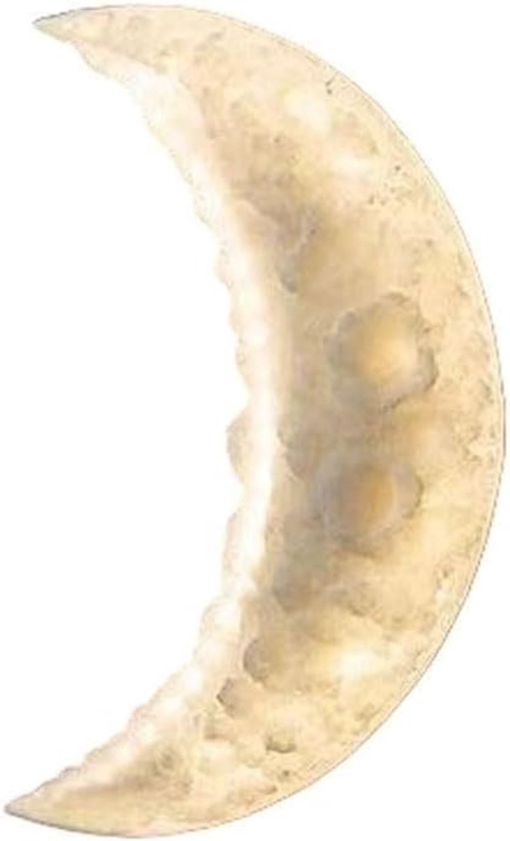 Maan Wandlamp - Halvemaanlamp Decoratie - Sfeerverlichting Creëren - Realistische Maanstructuur - 38 cm - Wit