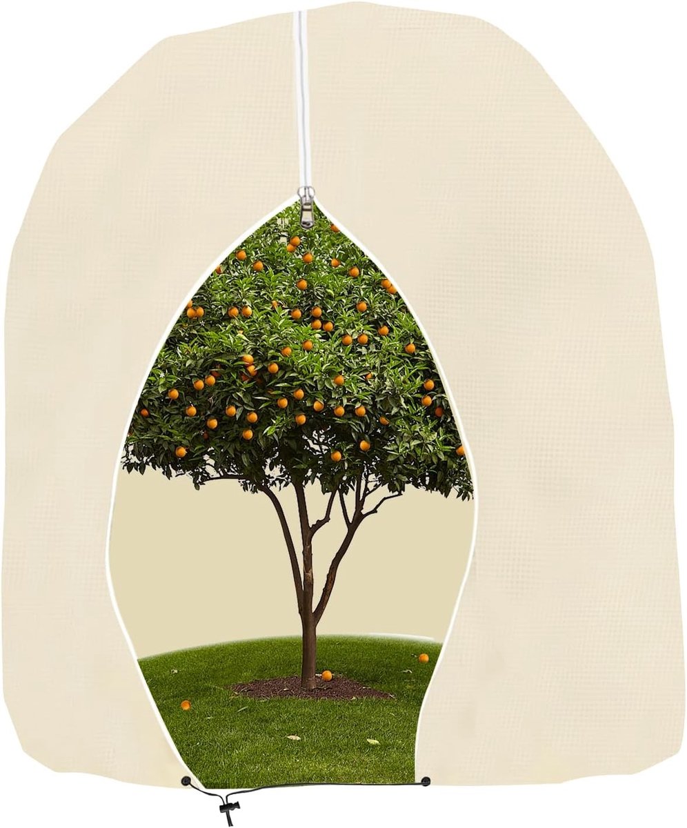 Winterbescherming voor potplanten met ritssluiting en trekkoord, herbruikbare vorstbescherming voor palmen en bloemen, 200 x 240 cm