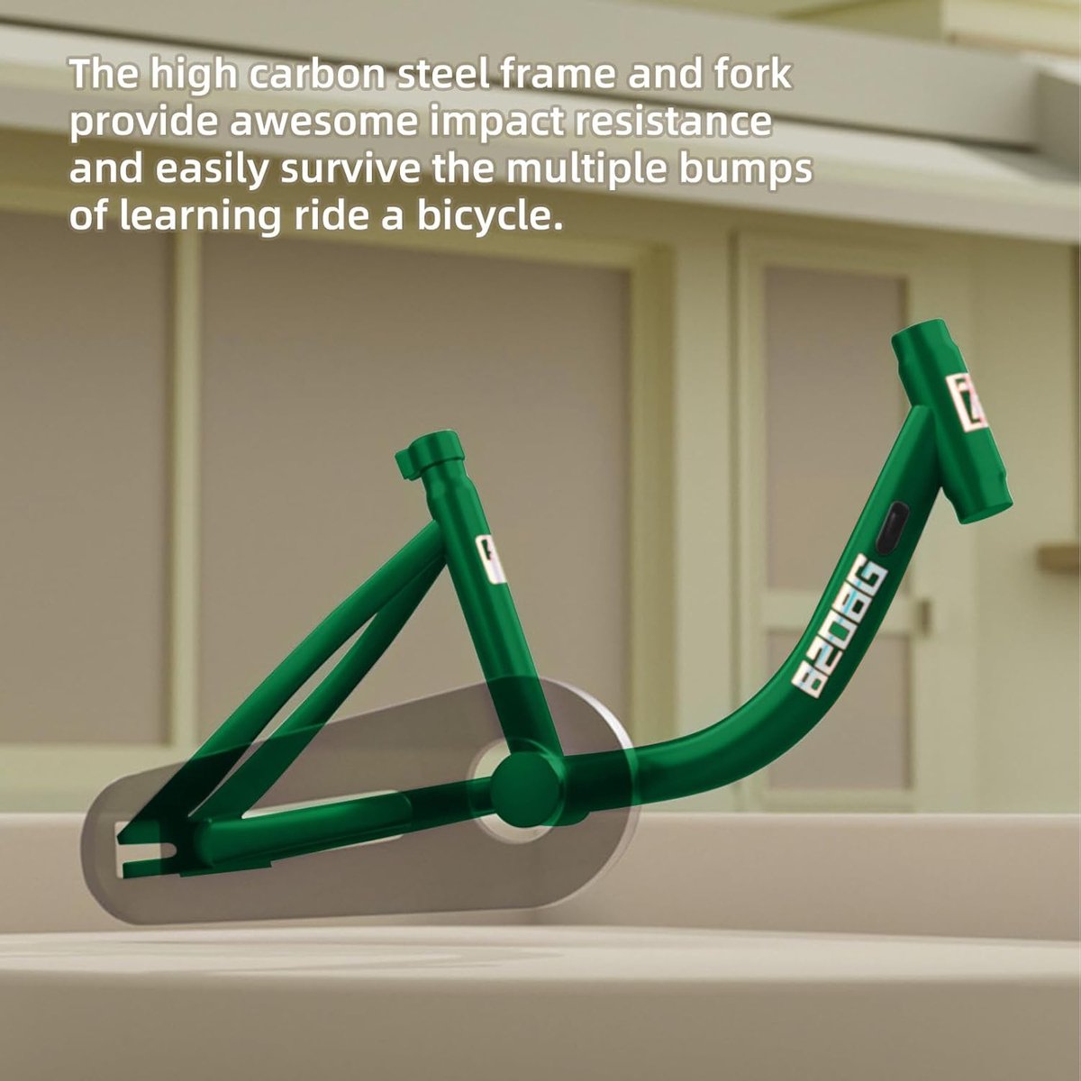Kinderfiets - Loopfiets - Leren Fietsen - Frame van Koolstofstaal - 12 14 16 inch - Groen