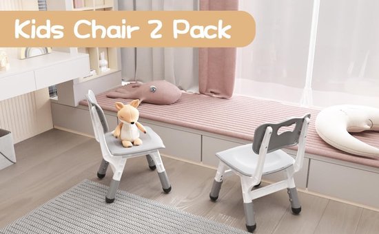 Triumpunpre - Kinderstoelen Set van 2 - In hoogte verstelbaar - Draagvermogen 82 kg - Voor thuis, kinderopvang of klaslokaal - Lichtgrijs — afbeelding 3
