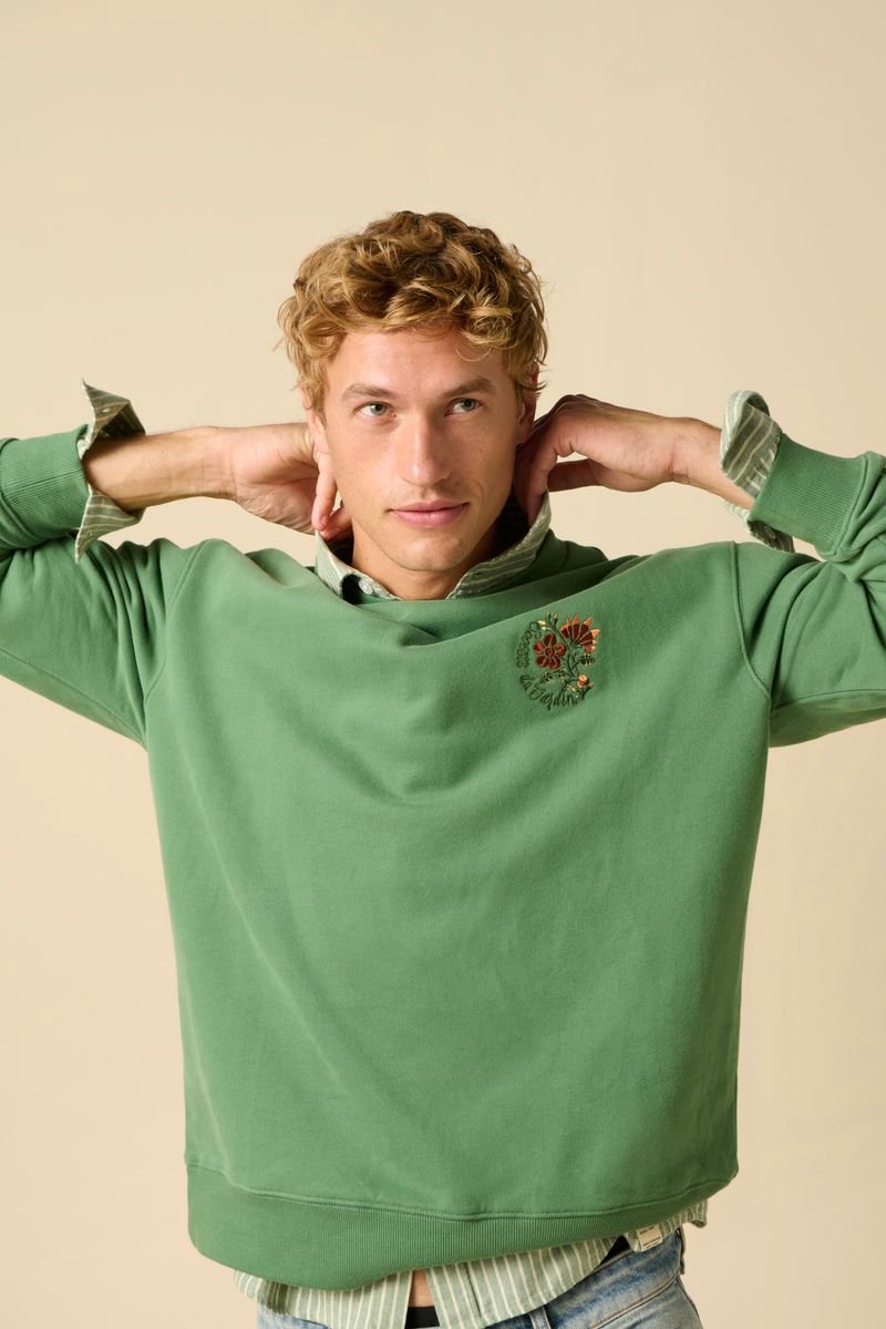Sissy-Boy - Donkergroene sweater met embroidery