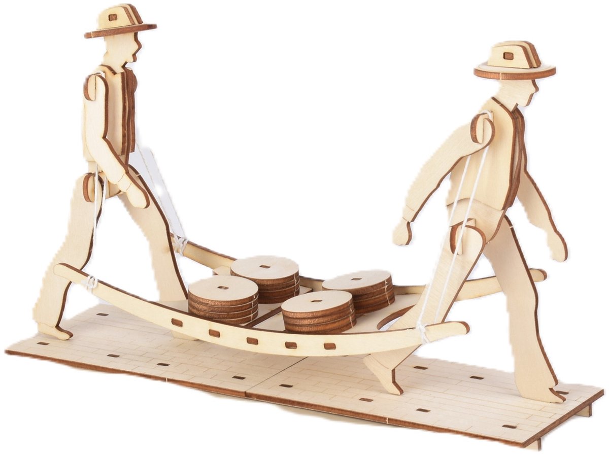 Kitcreatives- DIY 3D Bouwpakket Kaasdragers van hout