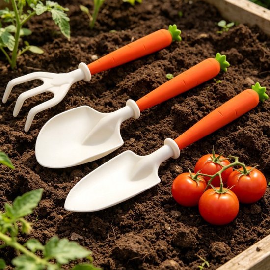 3 delige set - Combi Gereedschap - Tuingereedschap - Kleine tuingereedschapset voor kinderen - Oranje - kunststof - Plantenschep - Tuinschep — afbeelding 4